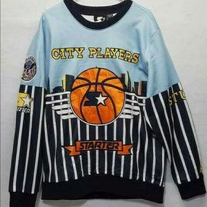 Starter Black Label Slam Jam Basketball All Over Print Pullover Sweatshirt SizeL